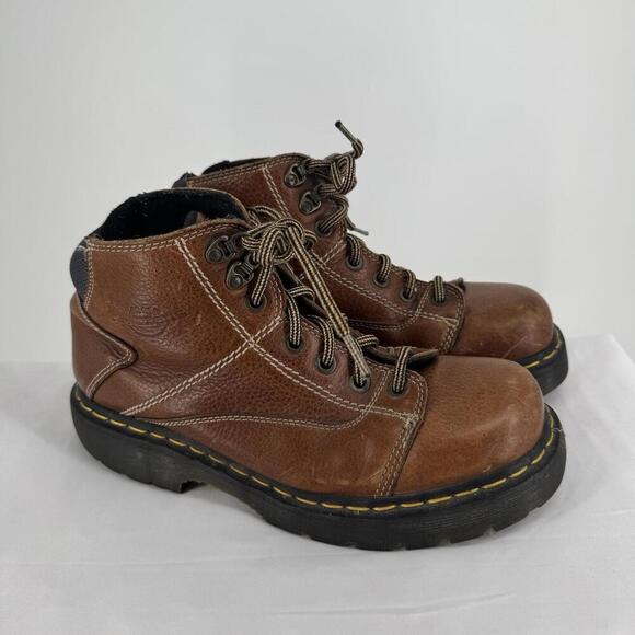 Vintage Dr. Martens boots mens UK 9 US 10 brown leather work/hiker 90s grunge - Picture 2 of 8